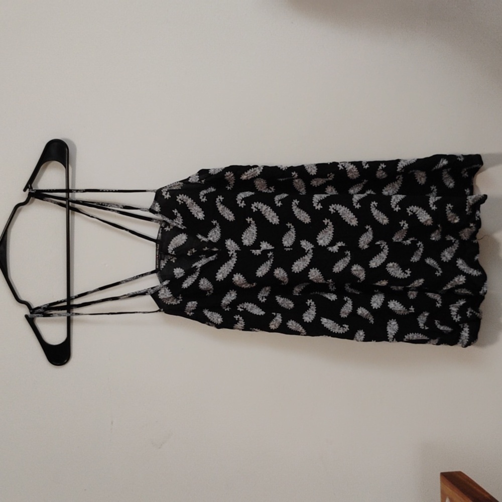 brandy melville | Black + White Paisley Sleeveless Mini Dress | Women's OS